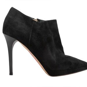 JIMMY CHOO SUEDE POINTED-TOE HEELED BOOTIES SIZE 37